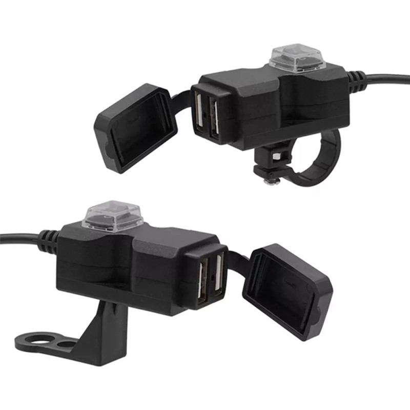 PopBabies Cargador Moto Doble Usb 2.1a Celular Gps Adaptable Universal