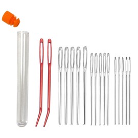 17PcsSewing Needles Large Eye Sharp Point, LargeEye Blunt Needles, Darning Needle, Stainless Steel Yarn Knitting Needles Wool Needle Hand Knitting Needles Sewing Knitting Needles for Crochet Projects.