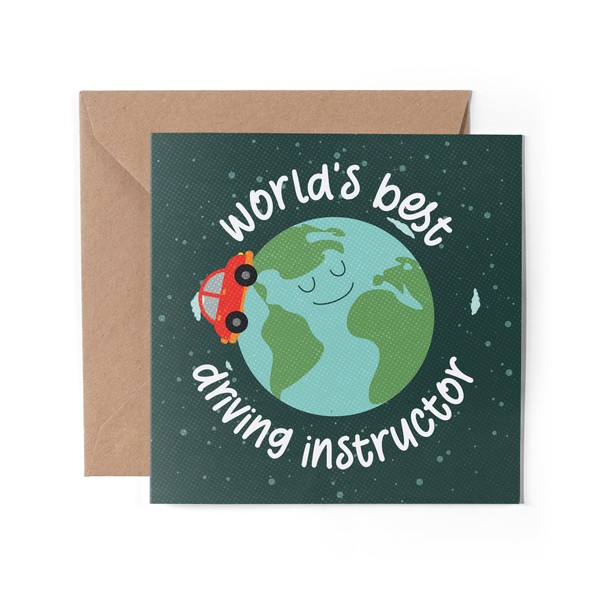 1 x World's Best Driving Instructor Greeting Card - Learner