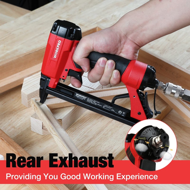 WORKPRO Pneumatic 20 Gauge Staple Gun, T50 Upholstery Stapler with