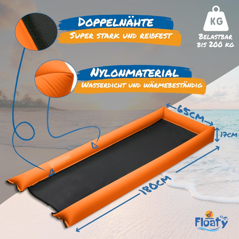 Floaty® Net Bed, Water Hammock & Transport Bum Bag, Inflatable