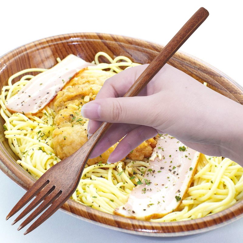 8 Pack Wooden Forks, findTop 9 Inch Long Handle Reusable