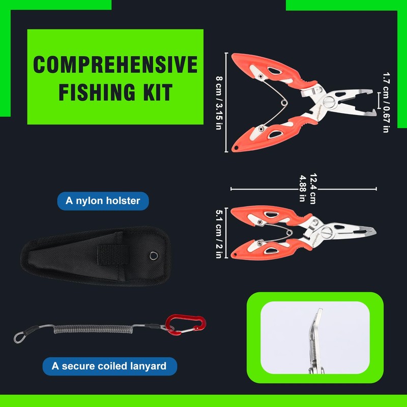 supregear Mini Fishing Pliers, Multi-Function Stainless Steel Tools with Split