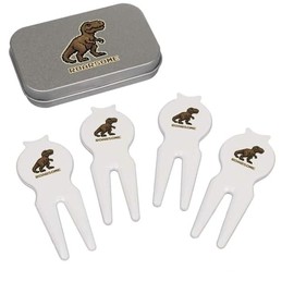 Azeeda 'Roarsome T Rex Dinosaur' Golf Divot Tool/Repair Fork Gift Set (GO00072020)