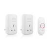 Byron Wireless Doorbell Set, 2 x Plug-Through Chimes, 150m Range,