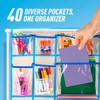 Craft Rolling Cart with Wheels - 40 Storage Pockets -