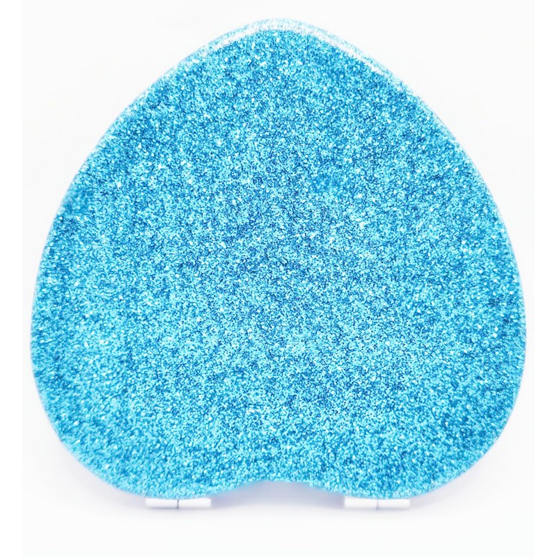 Mpowtech Cute Heart Shaped Compact Mirror for Purse,Blue Travel Mirror