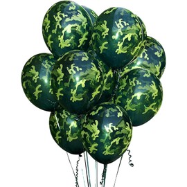 Bicuces 36 Pcs Camouflage Balloons Camouflage Party Decorations Camo Balloons Military Balloons Green Balloons for Army Party Decoration Military Going Away Party Supplies