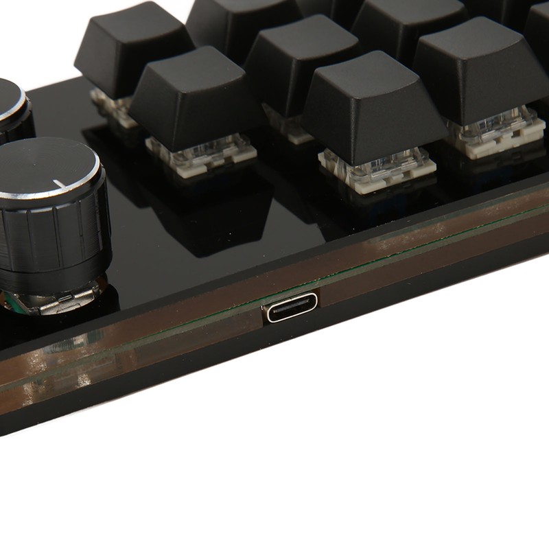 Mini Custom Keypad 14 Keys 3 Knobs Programmable Blue Switch