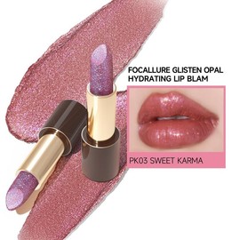 FOCALLURE Glisten Opal Hydrating Glitter Lipstick Lip Balm Set Moisturizing Glossy Cosmetic Makeup - Color: PK03 Sweet Karma