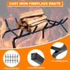 Luoieo Fireplace Grate,Fireplace Log Holder,27 inch Heavy Duty Solid Cast