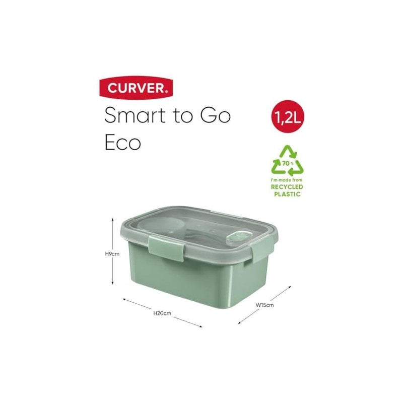 Curver Rect 1.2 Litre Storage Box with Lid - Recycle