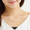 Sears e1625 Silver Necklace, Natural Diamond, 12 Birthstones, Crescent Moon,