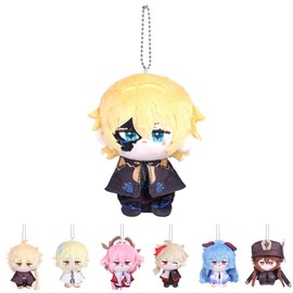UTIEHD Genshin Impact Plush Keychains, Cute 4-Inch Collectible Doll - Compact Size for Bags and Keys for Fans (Dainsleif)