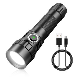 KEENZO 501BPRO LED-Taschenlampe, superhelles weißes Licht, taktische Hand-Taschenlampen, IP65 wasserdicht, Zoom, Fokus, Taschenlampe, Strahler für Outdoor, Wandern, Camping, Suchscheinwerfer