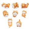 SINGOMON 8PCS Cute Cat Figurines Mini Cat Figurines Ginger Cat