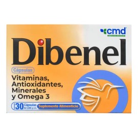 Dibenel Vitaminas minerales antioxidantes omega 3 30 capsulas CMD                                                                                     