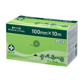 White Cross Smooth Film, 3.9 inches (100 mm) x 32.8 ft (100 mm) x 32.8 ft (10 m), 1 Roll, High Slip Waterproof Film to Reduce Friction