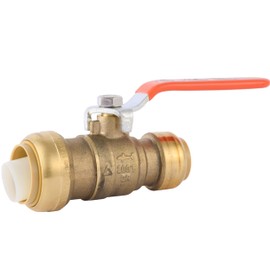 SharkBite 1 Inch x 3/4 Inch Ball Valve, Push to Connect Brass Fitting, Water Shut Off, PEX Pipe, Copper, CPVC, PE-RT, HDPE, 22993LF