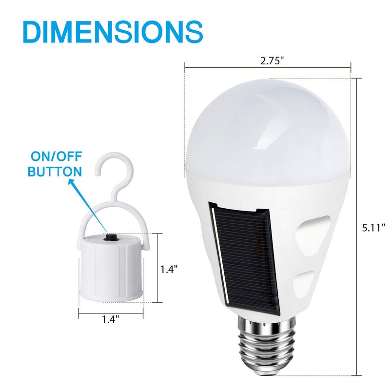 Shinelan 4 Pack LED Solar Emergency Light Bulbs for Home