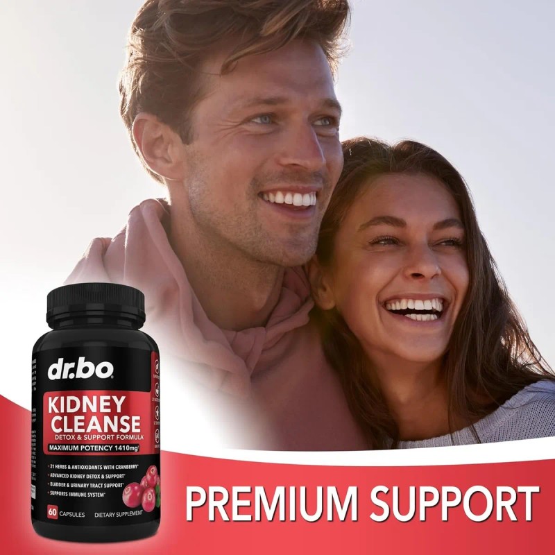 Dr. Bo Kidney Cleanse Limpieza De Riñones Detox 60 Cápsulas