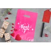Linelglobal Pink Plastic Thank You Bag for Small Business 7.8x11.8