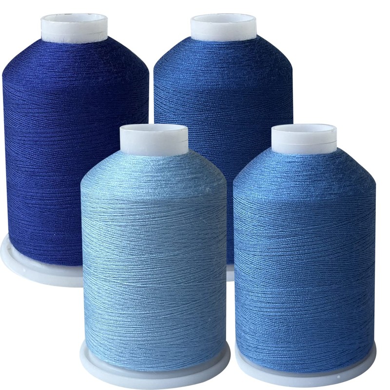 MOYYON Sewing Thread Set, 4 Colors (Navy Blue), 40s/2, 100%