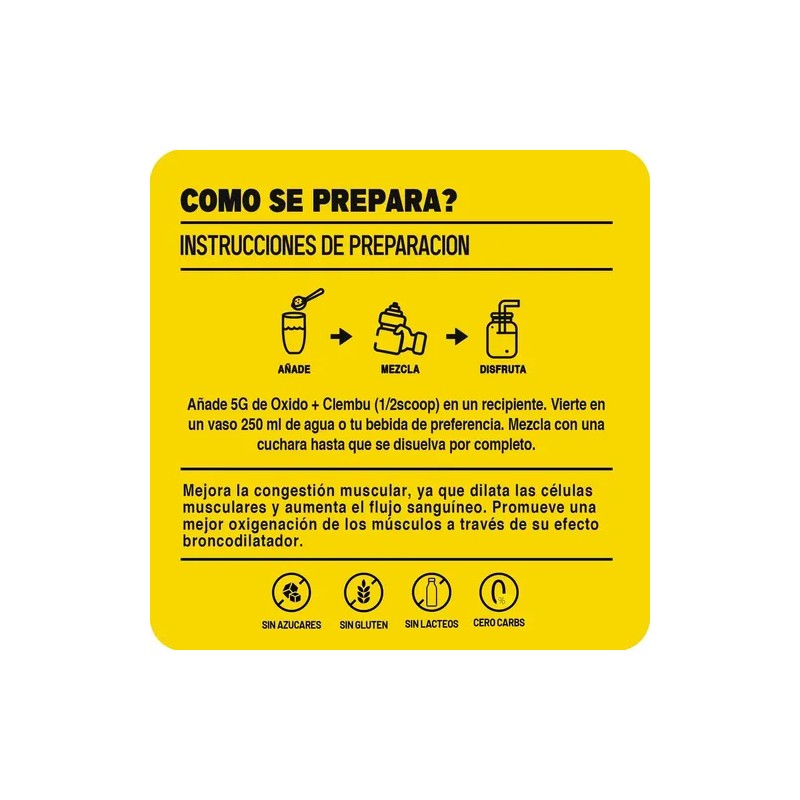 Mr Yellow Oxido Nitrico + Clembu 500g 100 Servs Pre