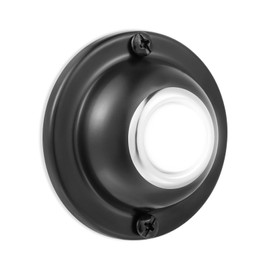 Lighted Doorbell Push Button, LED Round Door Bell Switch Home Wall Mounted Buttons Wired Opener Universal Hardware Garage Front Doors Easy Installation Black, White Light