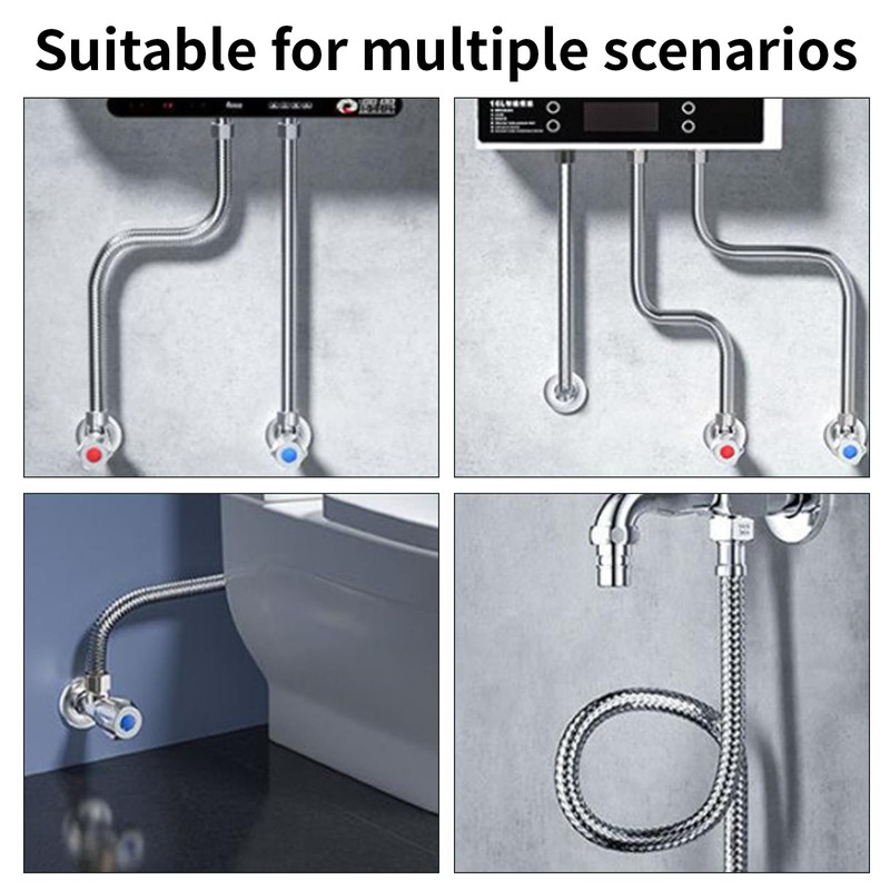 IUSOT Stainless Steel Flexible Tap Hose, 60cm Shower Hose Extension