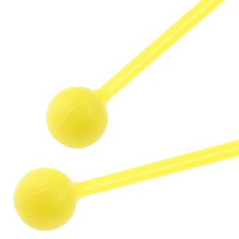 Jiozermi 10 Pcs Plastic Bell Mallets, 7.5 Inch Length Glockenspiel Sticks, Xylophone Mallet, Percussion Sticks for Drum Chime, Yellow