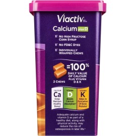 Viactiv Calcium + Vitamin D Soft Chews Caramel Bone Health Supplement 100 Count