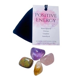 Positive Energy Crystal Pouch | Crystals for Positive Energy | Carry with You for Support on The go | A Combination of Crystals to Being Positive Energy into Your Life