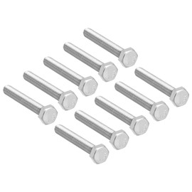 10 Pcs M6 Hex Bolt M6-1 x 45mm UNC Hex Head Screw Bolts A2-70(304) Stainless Steel Fully Threaded Hex Tap Bolts，Plain Finish，Fully Threaded (M6 x 45mm)