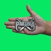 Pantera Fang Blades Silver Heavy Metal Embroidered Iron On Patch