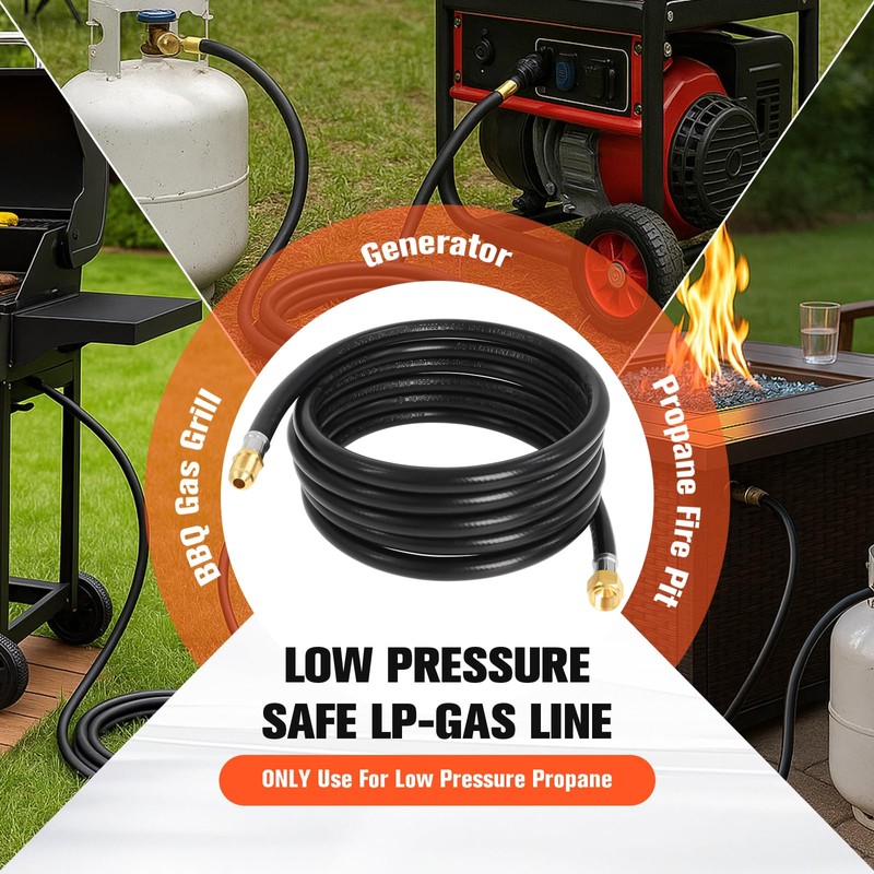 Wadoy 3/8" Propane Extension Hose 12FT, 3/8" Male & Female