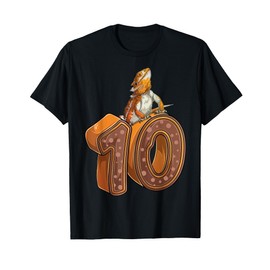 10 Year Old Bearded dragon Reptile 10th Birthday Party B-day T-Shirt