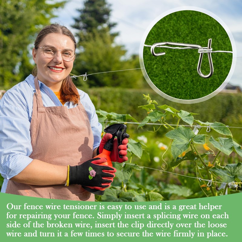 Blulu 20 Pcs Fence Wire Tightener, 1/5 Inch Barb Wire