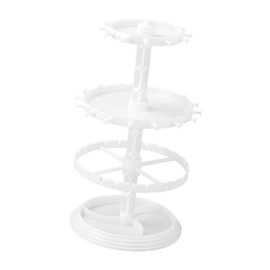 SM SunniMix Rotating Earring Holder Jewelry Display Stand Rotatable Modern Rotating Necklace Holder for Keyring Counter Bracelet Dresser, White