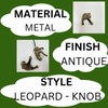 Safari Antique Brass Animal Iron Metal Drawer Knobs (Knob, Leopard)