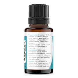 Viva Doria Peppermint Essential Oil, 100% Pure, Natural, Northwest Peppermint Essential Oil, Undiluted, for Aromatherapy | Food Grade, 15 mL (0.5 Fluid Ounce)