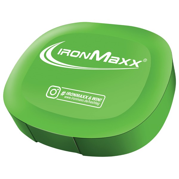 IronMaxx Pill Box with 5 Compartments - Green, Plastic Box