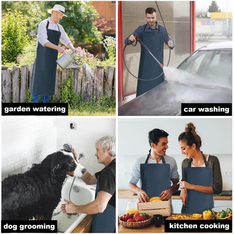 Homsolver 2 Pack Waterproof Rubber Vinyl Apron Chemical Resistant Work