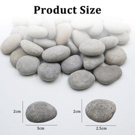 CATELL 50 Pieces Stones for Painting, 1-3 cm Smooth Pebbles for Painting, Gravel Decorative Stones, Natural Stone, Flat Stones for Painting for Colourful Painting, Crafts, Art, Garden Decoration