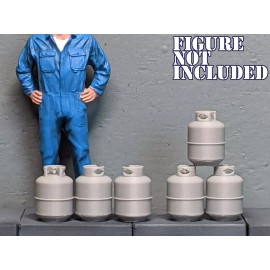 Unbranded 1/24 1/25 Scale Propane Tanks - Diorama Accessory  (G Scale, set of 6)