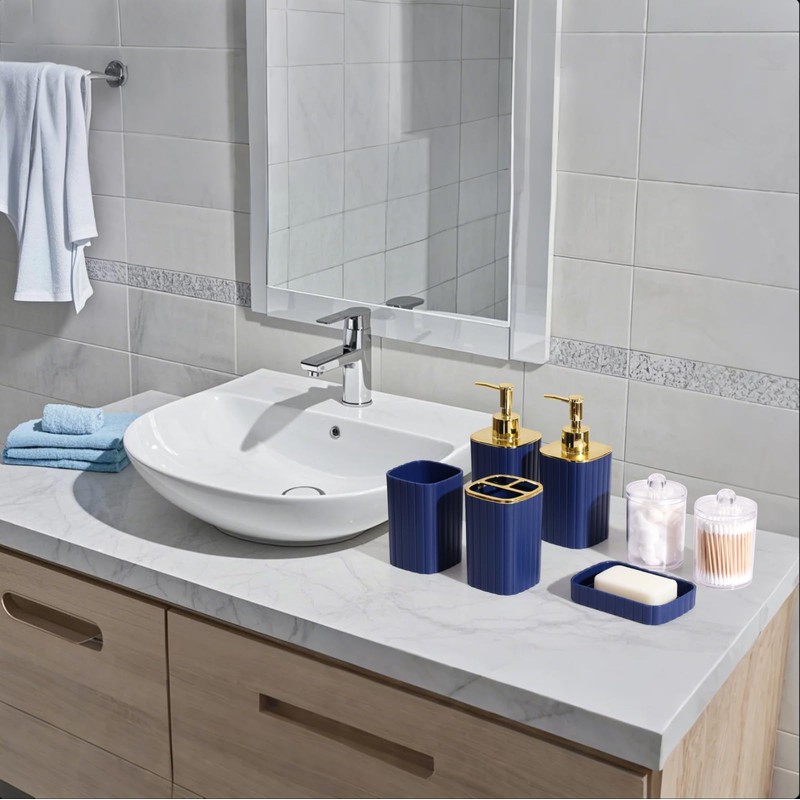XLHOMO Bathroom Accessories Set - Gorgeous Bathroom Set, 10PC Navy