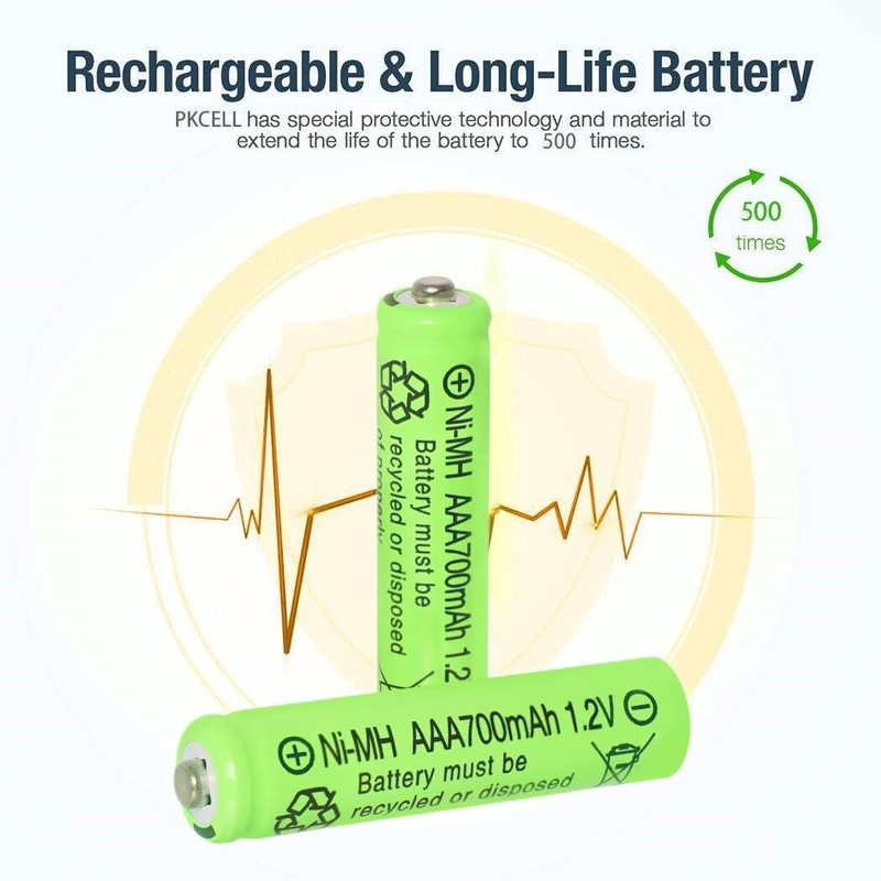 Tokeyla 16 Pack AAA Rechargeable Batteries, 700mAh 1.2V Ni-MH Triple