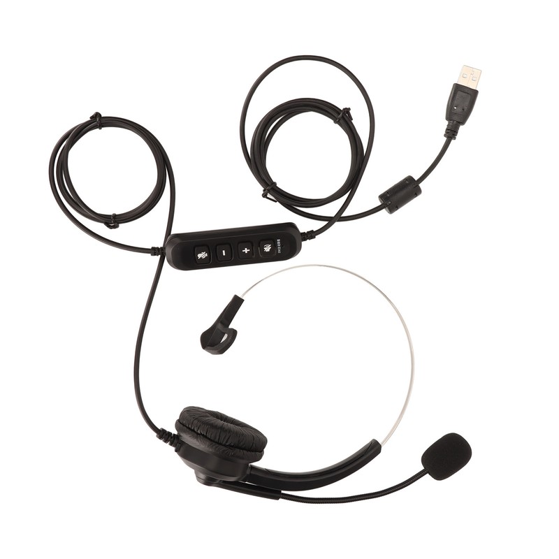 USB Business Headset Noise Reduction Single Sided Ear Headphone Supports