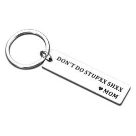 Teen Boys Gifts Don't Do Stupid Sht Keychain Stocking Stuffer for Teen Boys Girls, Christmas Gifts for Daughter Son Gifts from Mom, Graduation Funny Gifts Christmas for Teenager Don't Do Stupid Sht