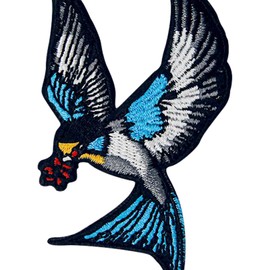 The Flying Swallow Patch Embroidered Applique Badge Iron On Sew On Emblem